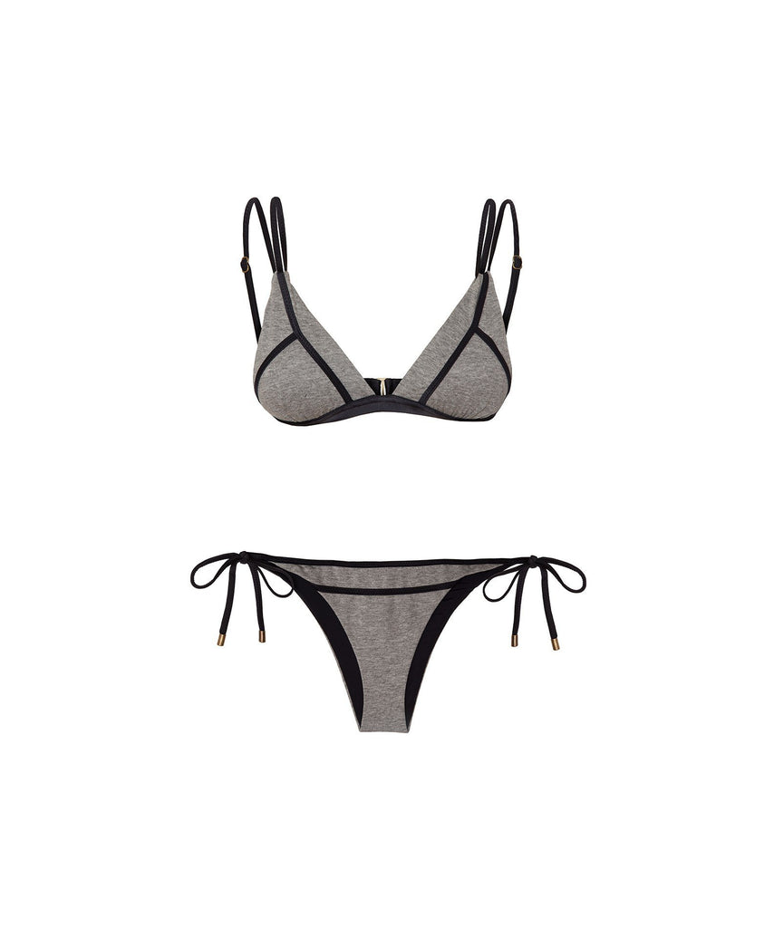 Sofia Solid Grey Double Loop Top