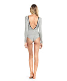 Sofia Solid Grey Piping Edgy Bodysuit